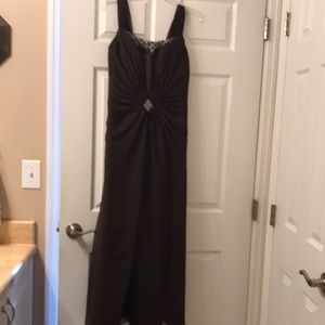 Long chocolate brown color dress, size 8.